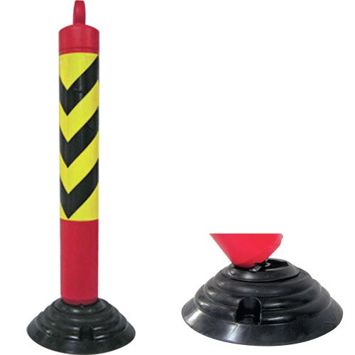 Brady Knock Down Bollard, H1 Meter x 270mm Base, Polyethylene, Red/Yellow/Black