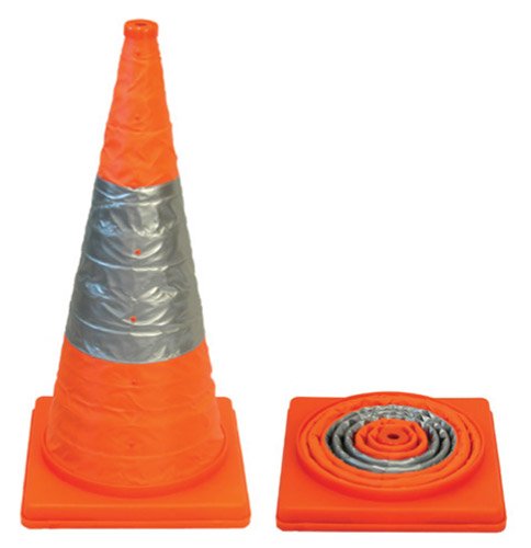 Brady Collapsible Safety Cones, H700mm, Nylon, Fluoro Orange