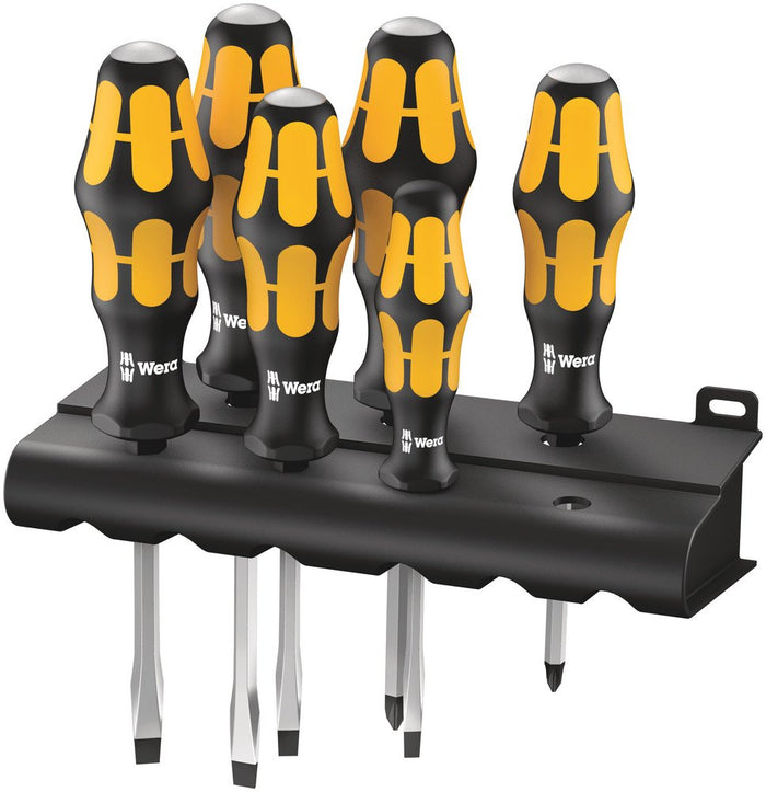 Wera 932/918/6 Screwdriver Set Chiseldriver And Rack 6 Pce 018287