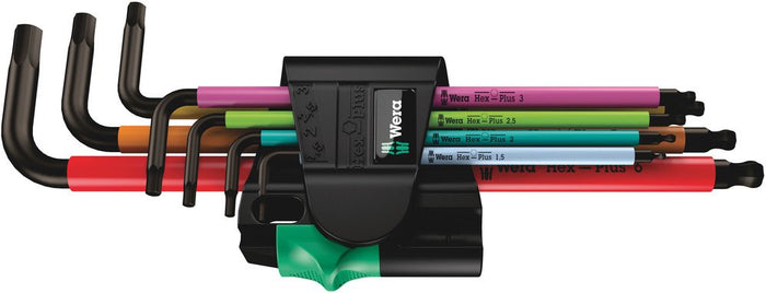 Wera 950/7 Hex-Plus + Ball End Multicolour Magnetic L-Key Set Metric 7 Pce 022534