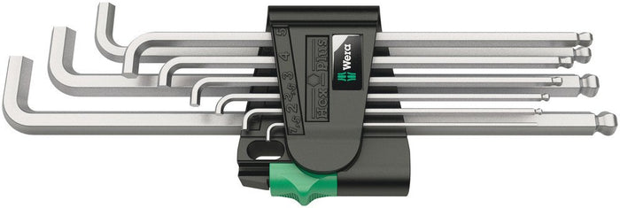 Wera 950/9 Hex-Plus L-Key Set Metric Chrome-Plated 9 Pce 073594
