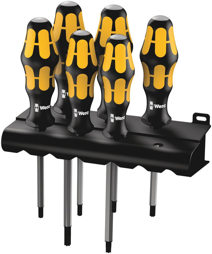Wera 977/6 TorxÂ® Screwdriver Set Chiseldriver And Rack 6 Pce 024410