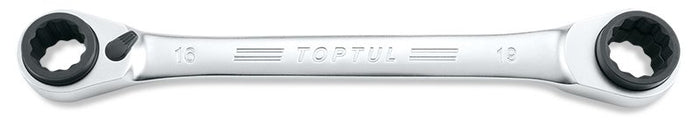 Toptul 4-in-1 Ratchet Double Ring Spanner 12x15-14x13mm