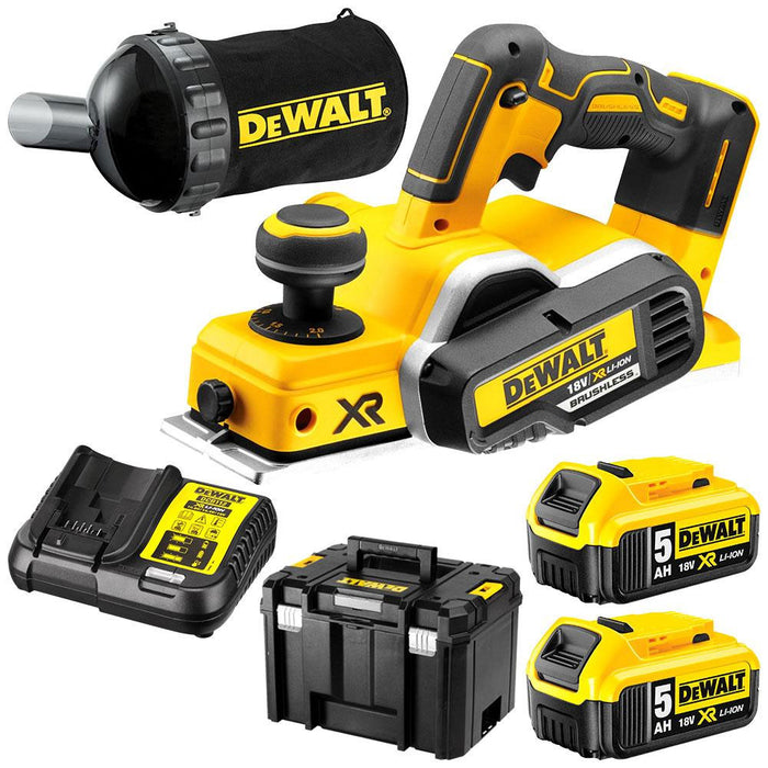 Dewalt 18V XR Li-Ion Brushless Planer 5Ah Kit