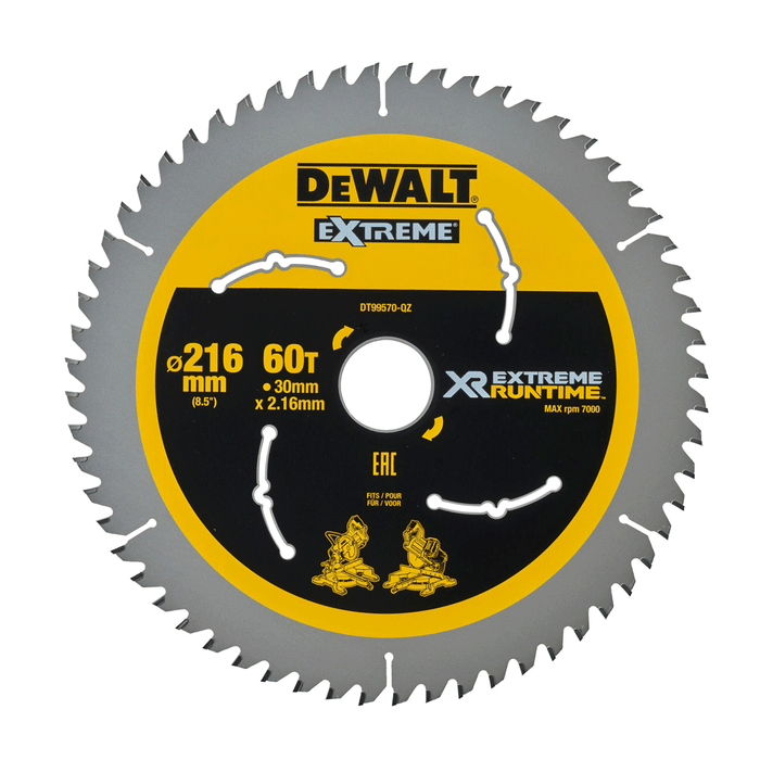 Dewalt Saw Blade XR Extreme Runtime 216mm x 60T (30mm)