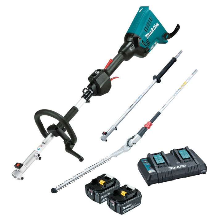 Makita 2 x 18V Brushless Multi-Function Powerhead & Hedge Trimmer Kita DUX60PHPT2