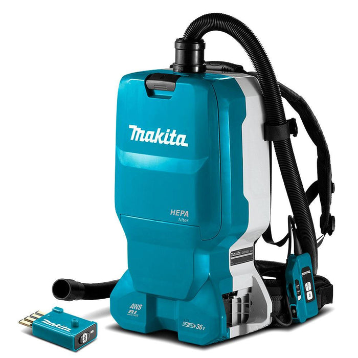 Makita 18Vx2 Brushless AWS 6 Litre Backpack Vacuum - Tool Only