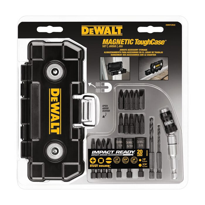 Dewalt Touchcase Magnetic Black Impact Ready 20Pc Driver Bit Set