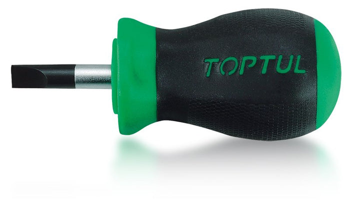 Toptul Slotted Anti-Slip Stubby Screwdriver 1.2x6.5x25mm