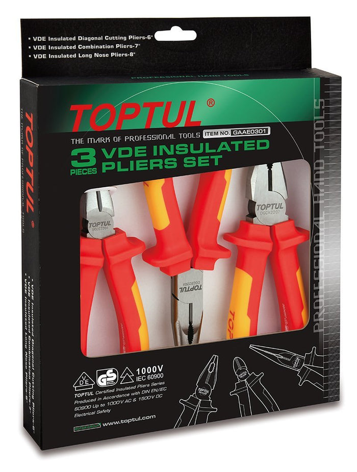 Toptul 3 Pce VDE Insulated Plier Set