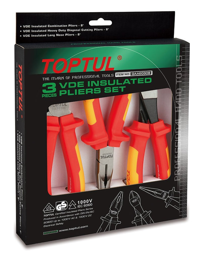 Toptul 3 Pce VDE Insulated Plier Set