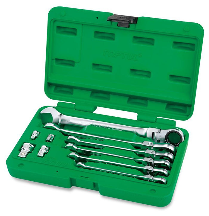 Toptul 10 Pce Flex Ratchet Combination Spanner Set