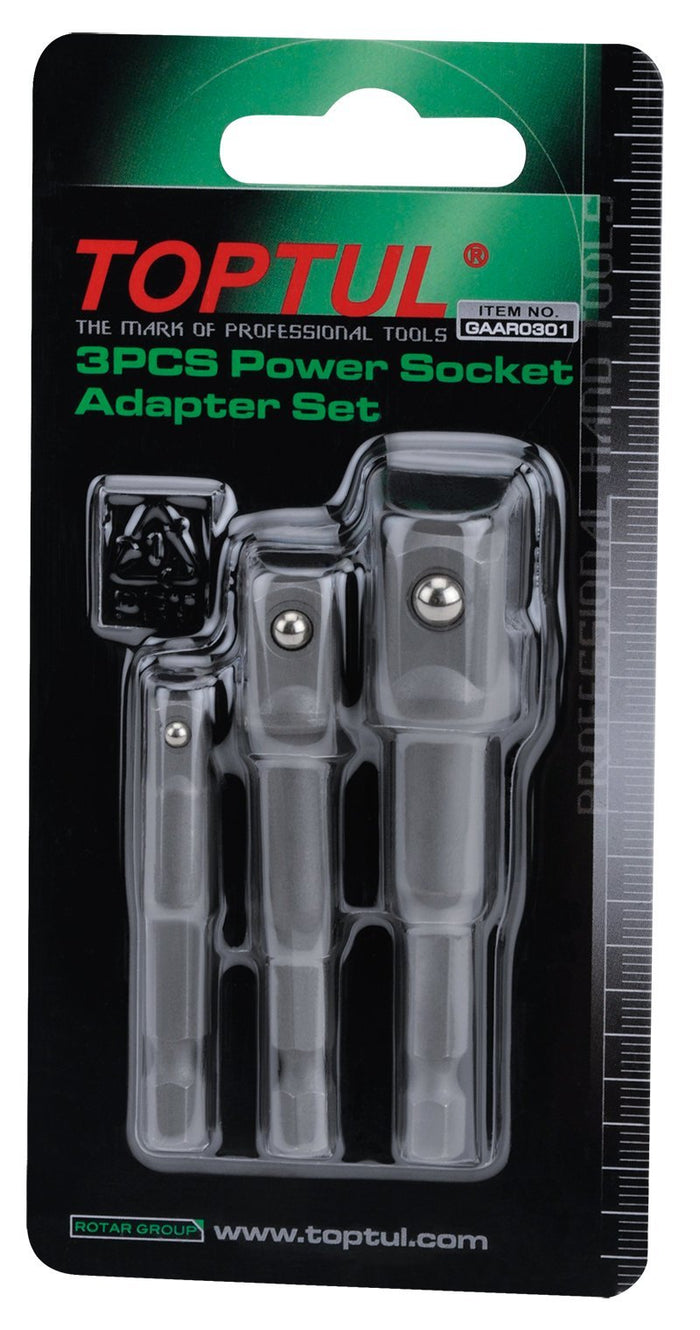 Toptul 3 Pce Power Socket Adapter Set