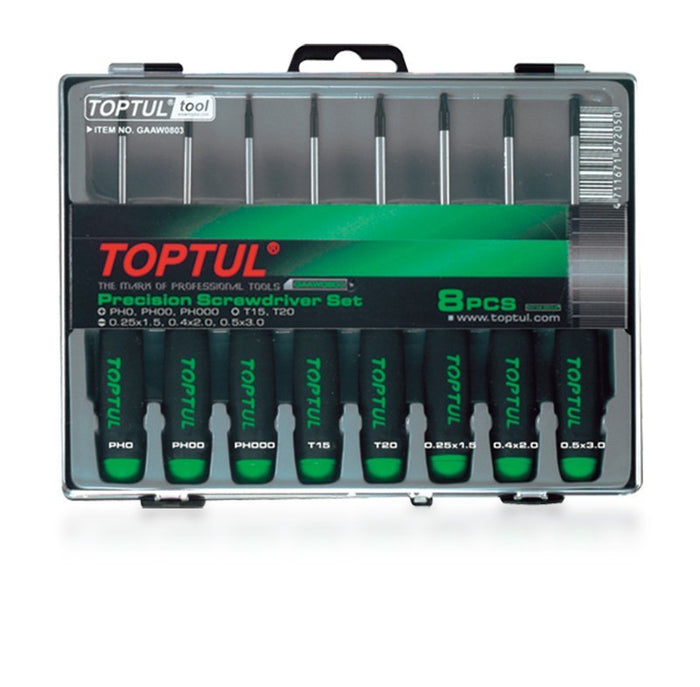 Toptul 8 Pce Precision SL, PH & TX Screwdriver Set
