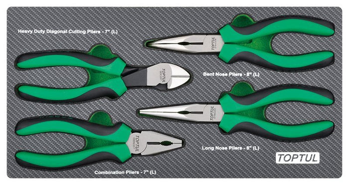 Toptul 4 Pce Plier Set (Modular Insert Tray System)