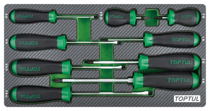 Toptul 9 Pce Screwdriver Set (Modular Insert Tray System)
