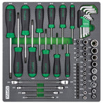 Toptul 61 Pce Star Wrench, Socket & Screwdriver Set (Modular Insert Tray System)