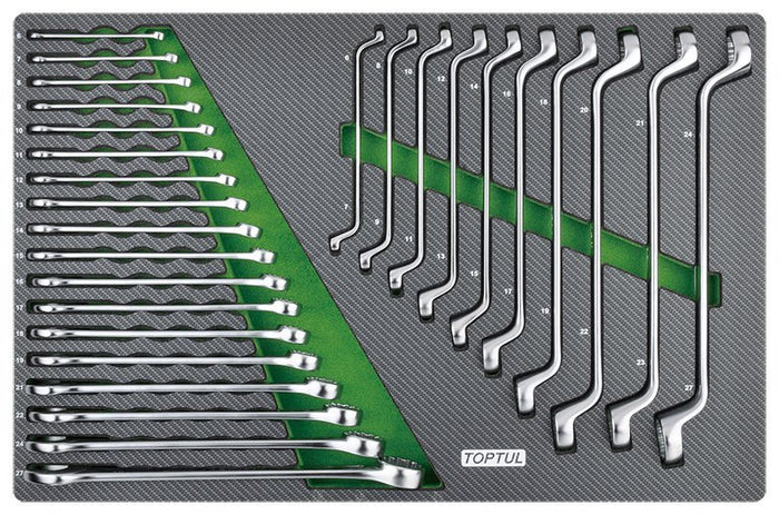 Toptul 28 Pce Combination & Double Ring Spanner Set (Modular Insert Tray System)