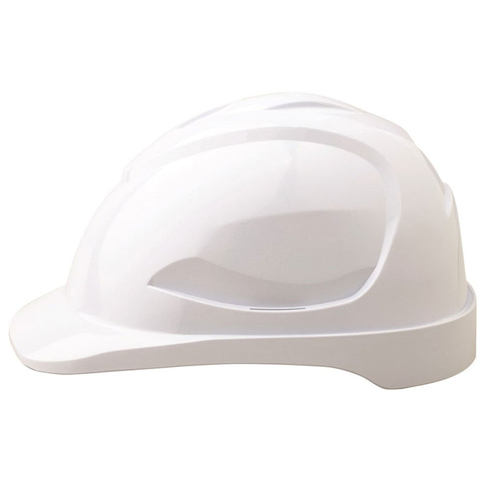 Pro Choice Safety V9 Hard Hat Unvented Pushlock Harness - White