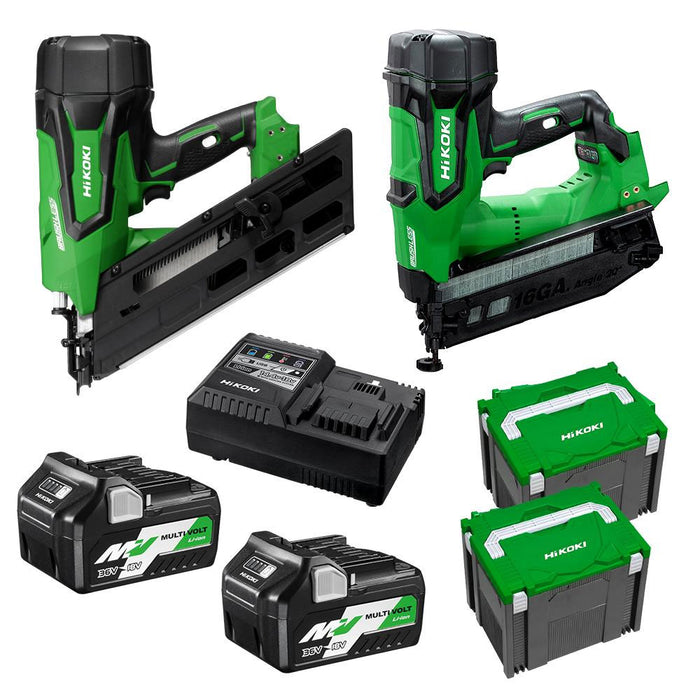 Hikoki 2 Piece 18V Brushless Nailer Combo Kit