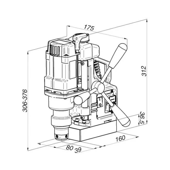 Holemaker PRO35 Magnetic Base Drill,  Cap: 35mm Diameter x 52mm