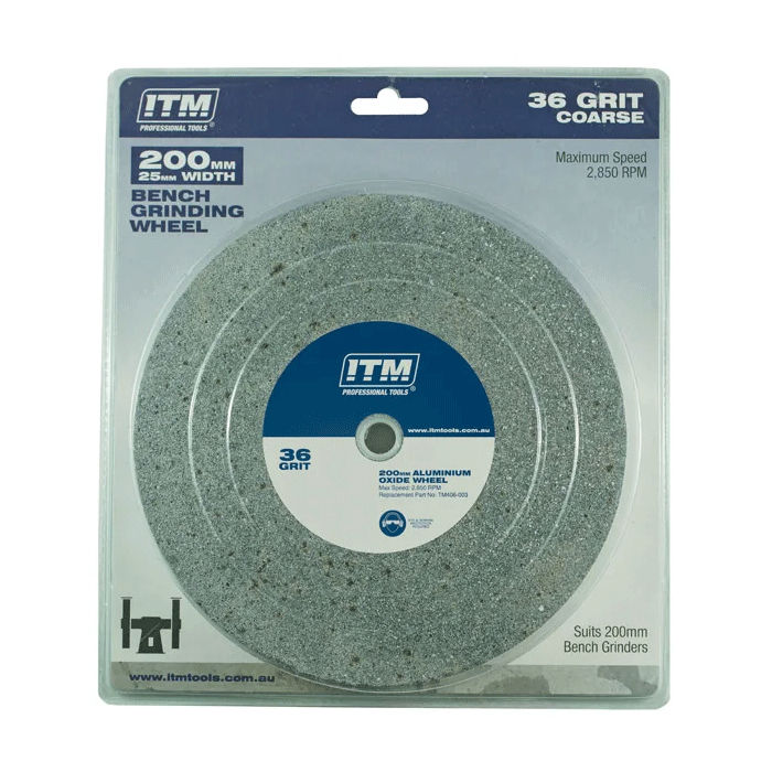 ITM Grinding Wheel Aluminium Oxide 200 x 25mm 36 Grit Coarse