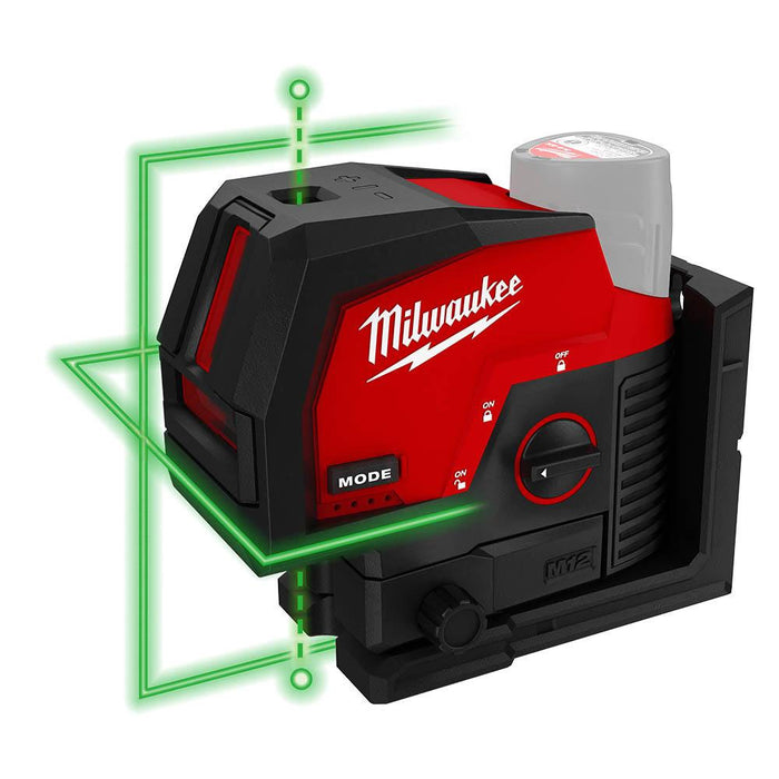 Milwaukee M12™ Cross Line + 2 Plumb Laser (Tool Only)