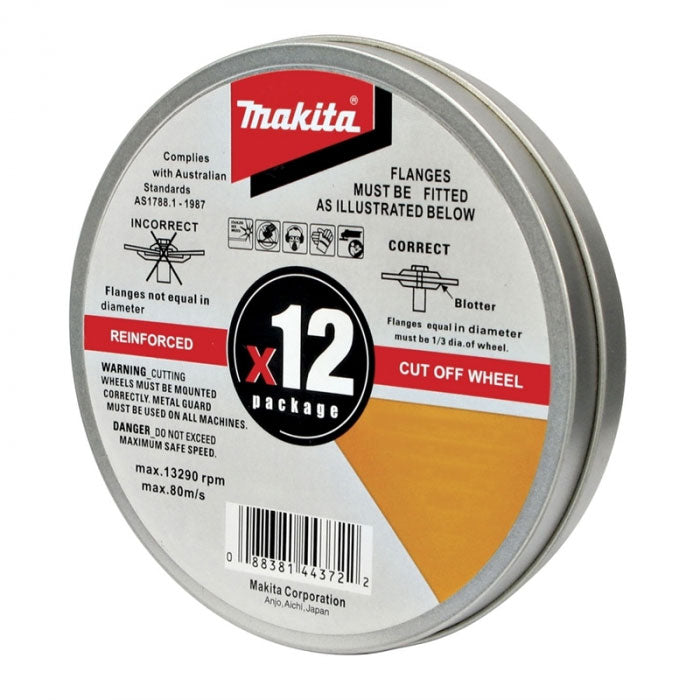Makita 125mm x1.2mm x 22.23mm Inox Cut Disc 12Pc Tin