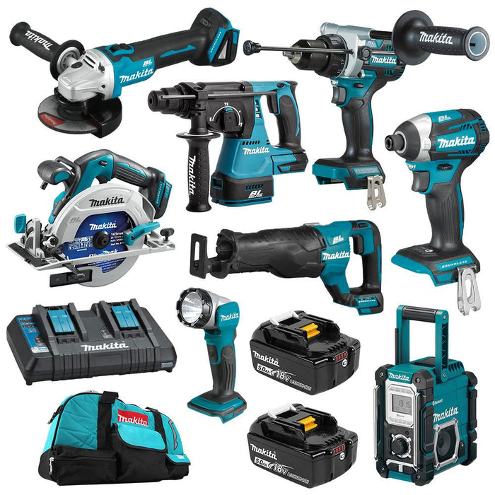 Makita 18V Li-Ion Cordless Brushless 8 Pce Combo Kit DLX8046TX1