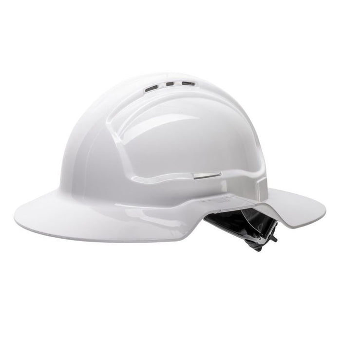 Maxisafe Broad Brim Vented Hard Hat - White