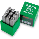 Toptul 9 Pce Number Punch Set 8mm 12.7x71mm