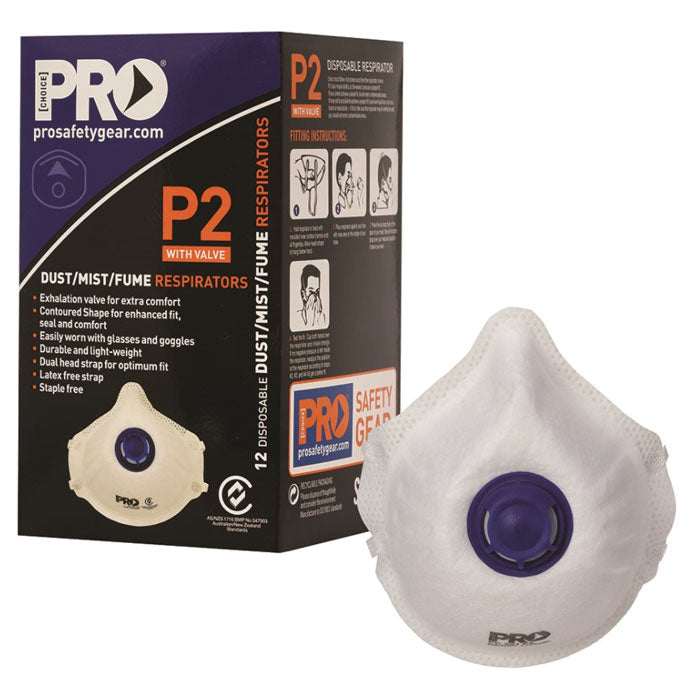 Pro Choice PC321 Dust Mask P2+Valve, 12 Pack