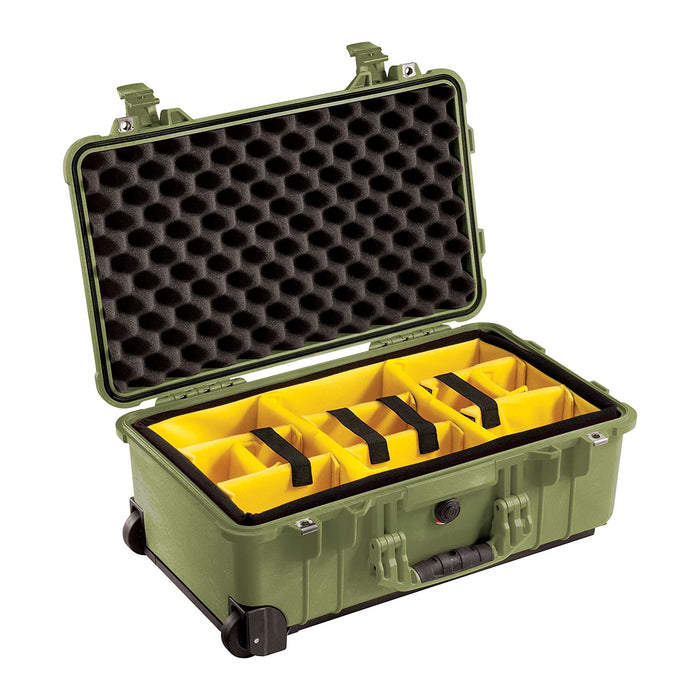 Pelican 1510 Protector Carry-On Case with Dividers - Olive Drab Green (559 x 351 x 229mm)