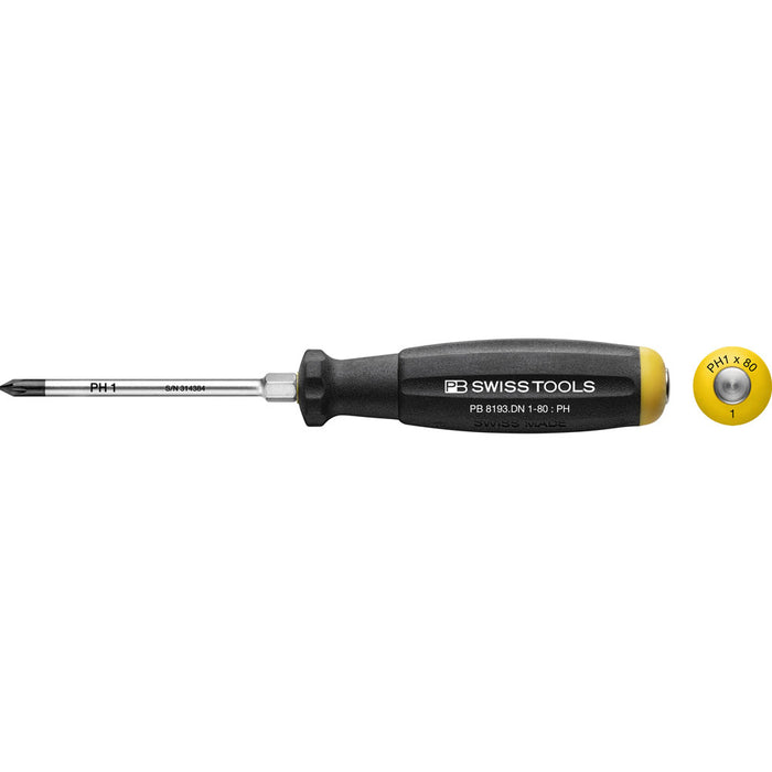 PB Swiss 8193 DN SwissGrip Phillips Screwdrivers with Going-Through Blade