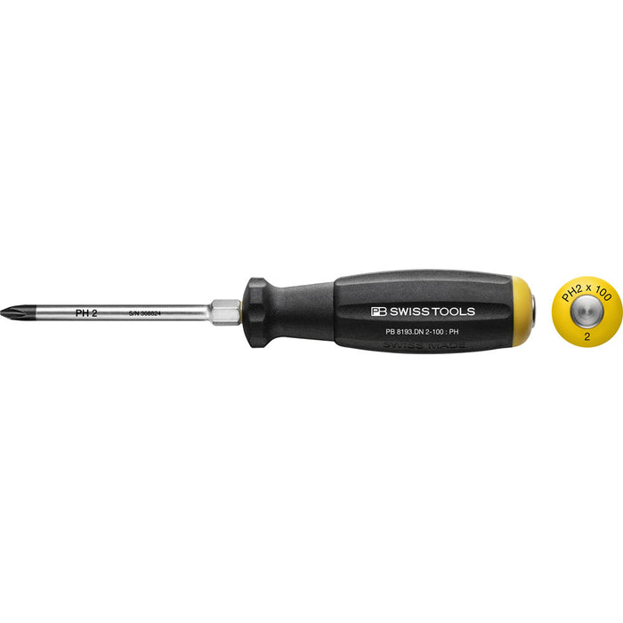 PB Swiss 8193 DN SwissGrip Phillips Screwdrivers with Going-Through Blade