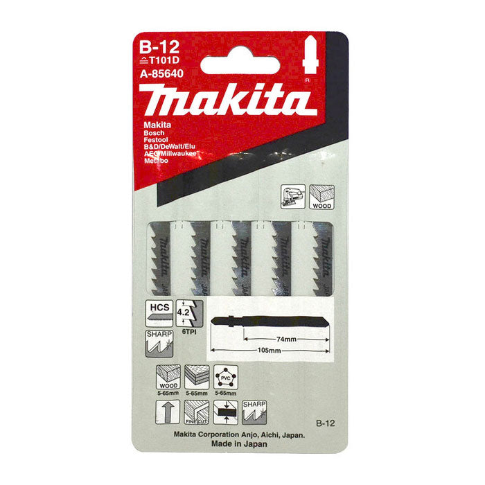 Makita Jigsaw Blade B-12 - Bayonet Type - 5Pk