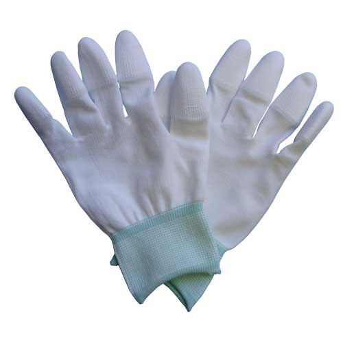 ESD White Nylon Top Fit Gloves,