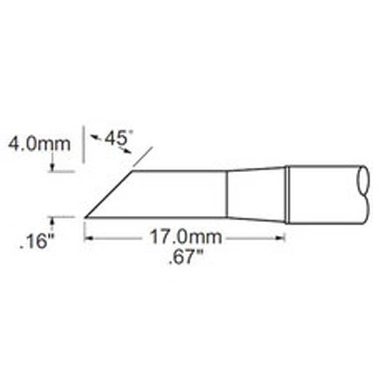 Metcal Tip Hoof 4mm (0.157 In) 45 DEG