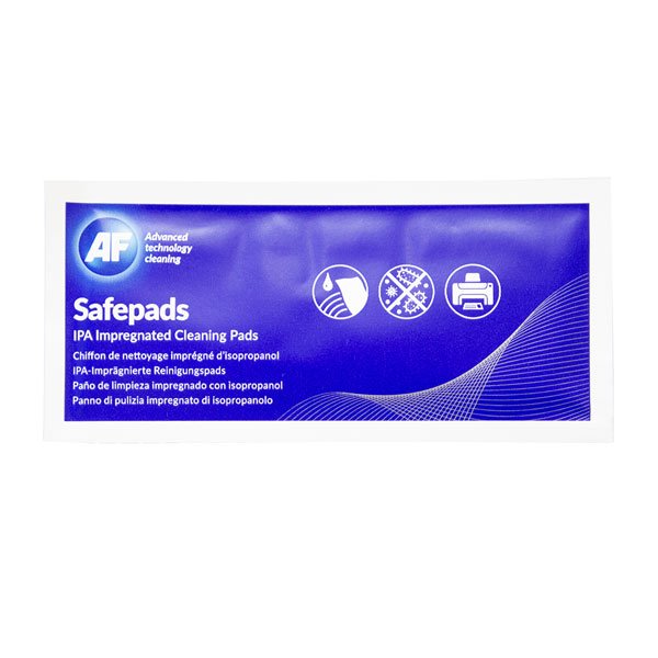AF Safepads IPA Impregnated Cleaning Pads, 100 Pack
