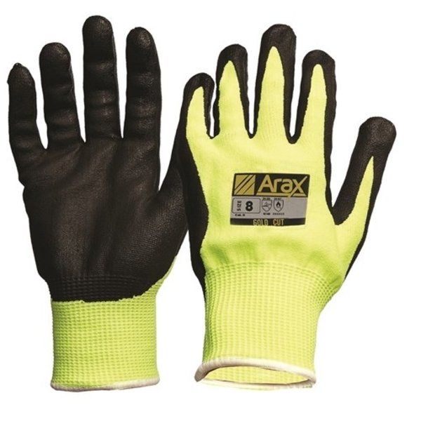 Pro Choice Safety Arax Gold Nitrile Sand Dip On Hi-Vis Yellow Liner Size 7