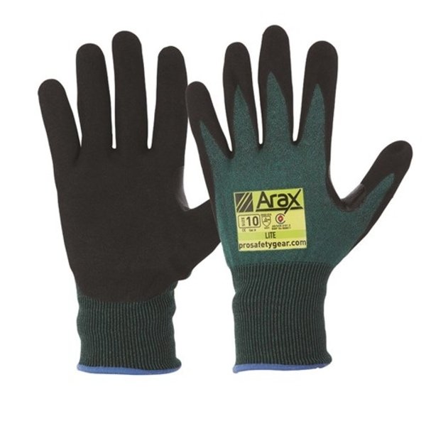 Pro Choice Safety Arax Green Nitrile Sand Dip Palm Size 10