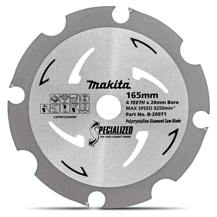 Makita PCD Fibre Cement Cutting Saw Blade 165mm x 20mm x 4T