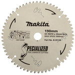 Makita Laminate 60T TCT Circular Saw Blade 190mm x 20mm