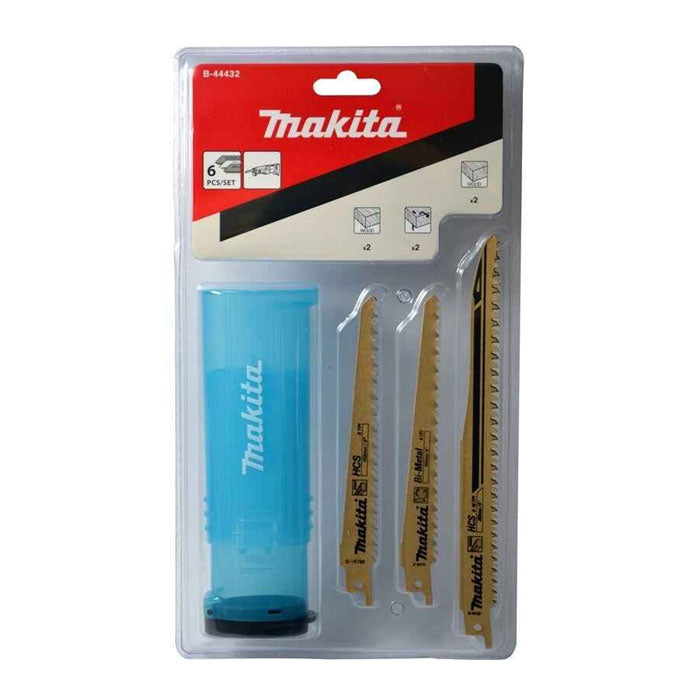 Makita 6 Pce Recipro Blade Set with Storage Tube