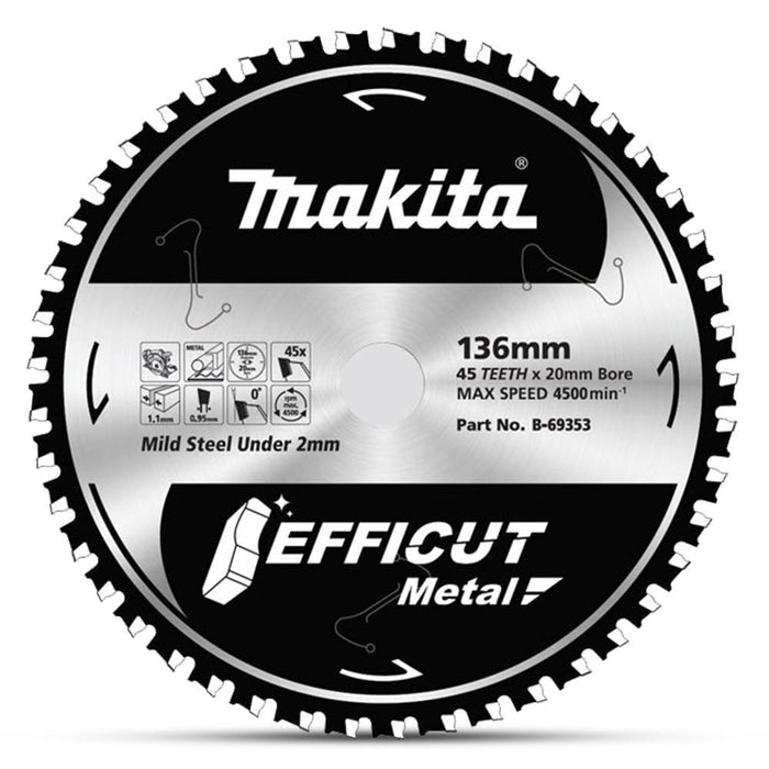 Makita Efficut 136mm x 20mm x 45T Metal TCT Saw Blade