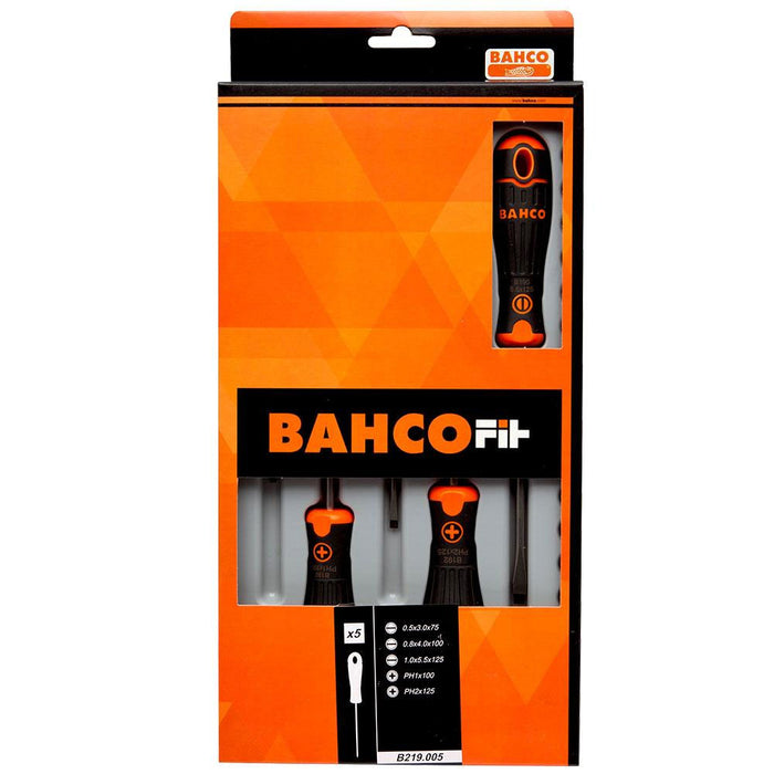 Bahco BahcoFit Slotted/Phillips Screwdriver Set with Rubber Grip
