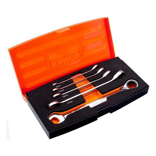 Bahco Metric Combination Ratcheting Wrench Set, 5 Piece