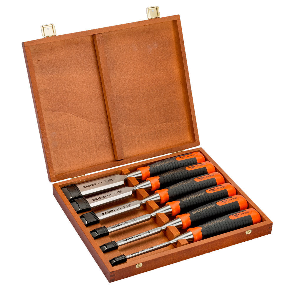 Bahco 6 Pce Ergo Splitproof Chisel Set in Wooden Box For Sale Online ...