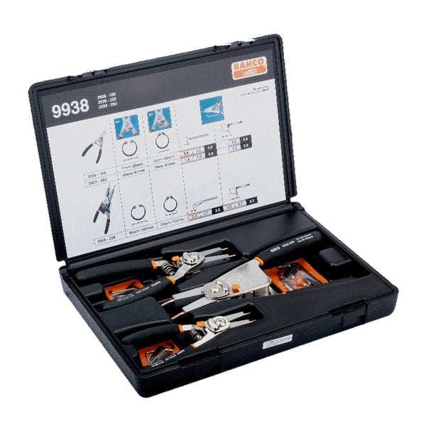 Bahco 9938 Resettable Circlip Pliers Set, 3 Pce