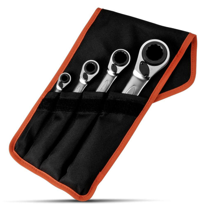 Bahco 4-in-1 Ratcheting Ring Spanner Set, 4 Pce